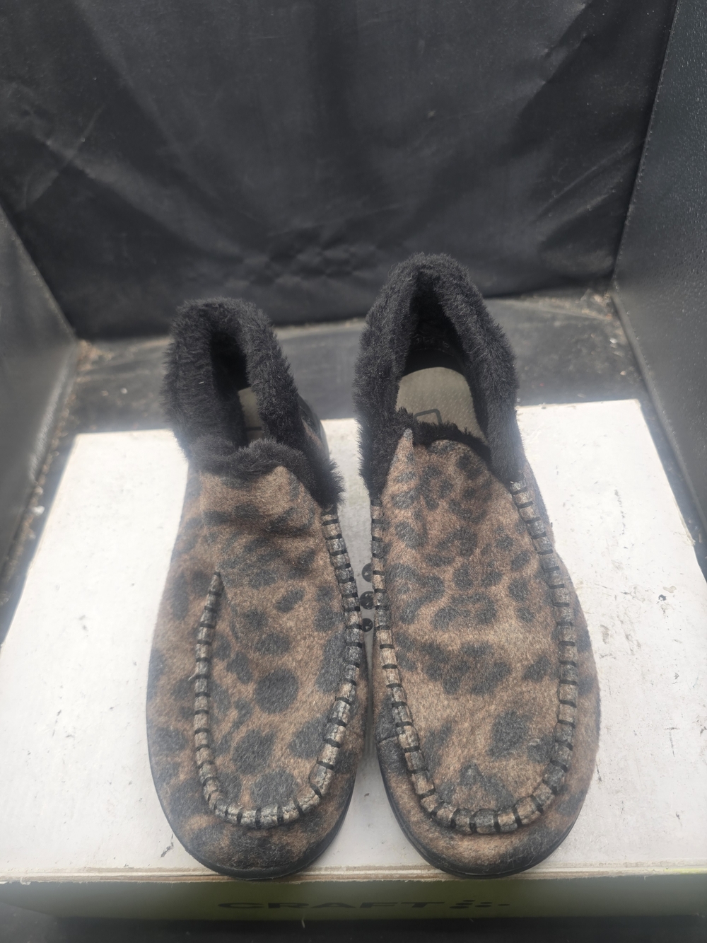 Hey Dude Women's Leopard Print Slip-On Flats in Brown and Black